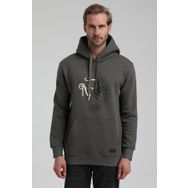 New World 22FWM64030 Haki Kapüşonlu Polo Slim Fit Erkek Sweatshirt