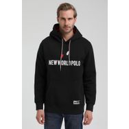 New World 22FWM64032 Siyah Polo Kapüşonlu Slim Fit Erkek Sweatshirt