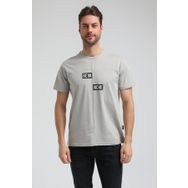 New World 23SSM20289 Gri Boyalı Polo Bisiklet Yaka Erkek T-shirt