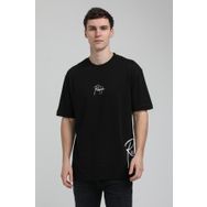 New World 23SSM20330 Siyah Polo Bisiklet Yaka Oversize Erkek T-shirt