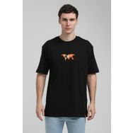 New World 23SSM20332 Siyah Polo Bisiklet Yaka Oversize Erkek T-shirt