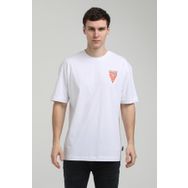 New World 23SSM20337 Beyaz Polo Bisiklet Yaka Oversize Erkek T-shirt