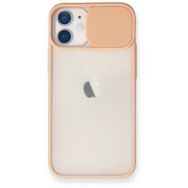 Newface iPhone 11 Palm Buzlu Kamera Sürgülü Silikon Pembe Cep Telefonu Kılıfı