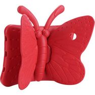 Nezih Case Apple iPad 9.7 2018 Butterfly Standlı Kırmızı + Nano Ekran Koruyucu Kırmızı Silikon Cep Telefonu Kılıf