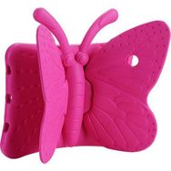 Nezih Case Apple iPad 9.7 2018 Butterfly Standlı Koyu Pembe + Nano Ekran Koruyucu Koyu Pembe Silikon Cep Telefonu Kılıf