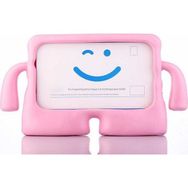 Nezih Case Samsung Tab E T560 9.6 Inç Standlı Renkli Tasarım Pembe + Nano Ekran Koruyucu Pembe Silikon Cep Telefonu Kılıf