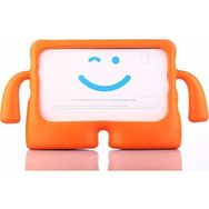 Nezih Case Samsung Tab E T560 9.6 Standlı Renkli Tasarım Turuncu + Nano Ekran Koruyucu Turuncu Silikon Cep Telefonu Kılıf