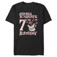 Nickelodeon Big & Tall Aaahh Monsters a Real Monsterific 7. Black Erkek T-shirt