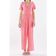 Nicoletta NIC1006_R16 Pembe Neon Dantelli Kadın Pareo Tulum Plaj Elbisesi