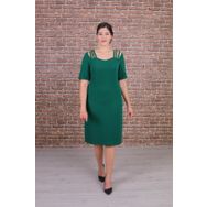 Nidya Moda 4155Y Yeşil Omuz Şeritli Kadın Elbise