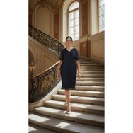 Nidya Moda 4161G Antrasit Gri Dantel Elbise