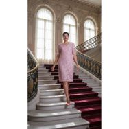 Nidya Moda 4161P Dantel Pembe Kadın Elbise