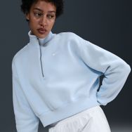 Nike DQ5767-423 Phoenix Fleece QZ Crop Mavi Kadın Sweatshirt