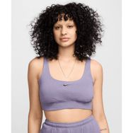 Nike FN2832-509 Sportswear Chill Terry Cropped Tank Mor Kadın Spor Sütyeni