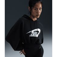 Nike FV7777-010 Sportswear Oversized Cropped French Terry Pullover Hoodie Siyah Kadın Sweatshirt