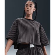 Nike IH8484-010 Sportswear Chill Poplin Striped Boxy Top Siyah Kadın T-Shirt