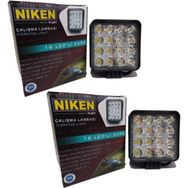 Niken 16 Led 12-24V Kare Sis Farı Çalışma Lambası