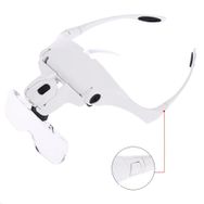 Nikula 1.0x - 3.5x Zoom Üstün Kalite 5 Lensli 2 Led Işıklı Ayarlanabilir Gözlük Tipi Büyüteç