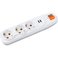 Nilson USB Girişli Anahtarlı ve Akım Korumalı 3'lü Uzatma Kablosu