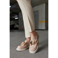 Nilufarr Little Teddy Bej Kadın Loafer Ayakkabı