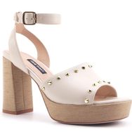Nine West Caneb 4FX Bej Kadın Topuklu Sandalet