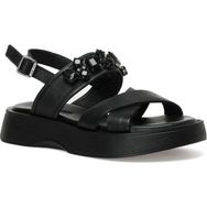 Nine West Cue 3FX Siyah Kadın Kalın Taban Sandalet
