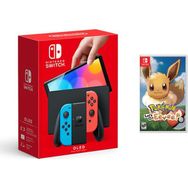 Nintendo Switch OLED Kırmızı Mavi Oyun Konsolu + Pokemon Let's Go Pikachu! Oyun