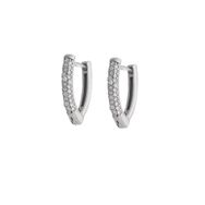 Nipora Starlight Diamond Zirkon Taşlı "v" Tasarım 925 Ayar Gümüş Küpe