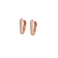 Nipora Starlight Diamond Zirkon Taşlı "v" Tasarım Rose Renk 925 Ayar Gümüş Küpe