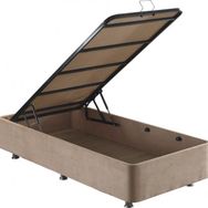 Niron Ela 90x200 cm Sandıklı Sütlü Kahve Kumaş Tek Kişilik Baza