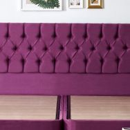 Niron Yatak Purple 140 cm Mor Kumaş Baza ve Karyola Çift Kişilik Yatak Başlığı