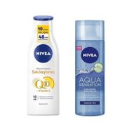 Nivea 200 ml Aqua Sensation Canlandırıcı Yüz Temizleme Jeli + Q10 250 ml Sıkılaştırıcı Vücut Losyonu
