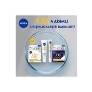 Nivea 50 ml Q10 4 Adımlı Kırışıklık Karşıtı Bakım Seti Gündüz Kremi Göz Kremi Cilt Serumu ve Gece Kremi