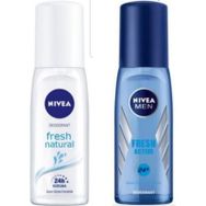 Nivea 75 ml Fresh Natural Kadın Sprey Deodorant + 75 ml Fresh Active Erkek Sprey Deodorant