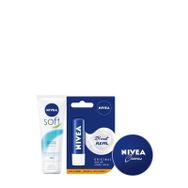 Nivea 75 ml Soft+Dudak Kremi+75 ml Krem