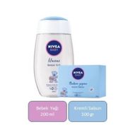 Nivea Baby 200 ml Hassas Bebek Bakım Yağı + Nivea Baby Kremli 100 g Sabun