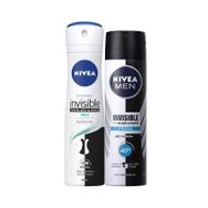Nivea Black and White 150 ml Clear Kadın Sprey Deodorant+Black and White 2x150 ml Fresh Erkek Sprey Deodorant