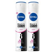 Nivea Black White Clear İnvisible 2x150 ml Deodorant+Banyo Terliği