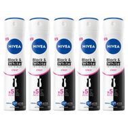 Nivea Black&White Invisible Clear 5x150 ml Kadın Sprey Deodorant