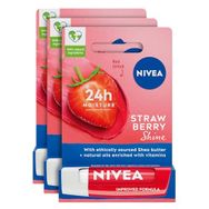 Nivea Çilekli 3x4,8 g Dudak Bakım Kremi