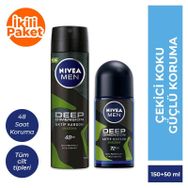Nivea Deep Amazonia For Men 150 ml Deo Sprey + Nivea Deep Amazonia For Men 50 ml Deo Roll-On