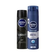 Nivea Deep Dimension Antiperspirant Erkek Sprey Deodorant 150 ml + Tıraş Jeli 200 ml