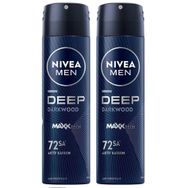 Nivea Deep Dimension Antiperspirant Ter Önleyici Leke Yapmayan 2x150 ml Erkek Sprey Deodorant