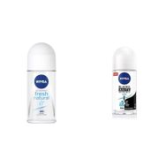 Nivea Fresh Natural 50 ml ve Black White Invisible Pure 50 ml Kadın Roll On Deodorant