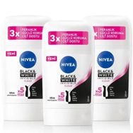 Nivea Invisible Black & White Clear 3x50 ml Kadın Stick Deodorant