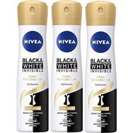 Nivea Invisible Black White İpeksiz Pürüzsüzlük 3x150 ml Kadın Sprey Deodorant