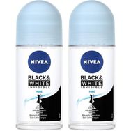 Nivea Invisible Black & White Pure 2x50 ML Kadın Roll-On Deodorant