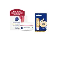 Nivea Kırışıklık Karşıtı Sıkılaştırıcı Yaş 45+ 50 ml Krem + Nivea Vanilya 4,8 g Dudak Bakım Kremi