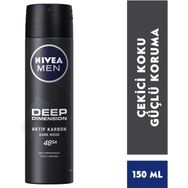 Nivea Men 150 ml Anti-Perspirant Deep Dimension Aktif Karbon Dark Wood Sprey Deodorant