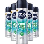 Nivea Men Cool Kick Fresh 5x150 ml Erkek Sprey Deodorant